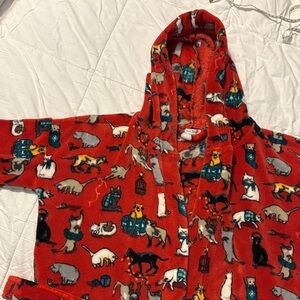 Vera Bradley Red Holiday Cat Print Robe Size S/M